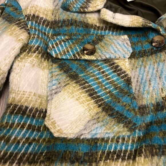NWT En Saison Zoe Shirt Jacket Shacket in Green Multi Plaid | Large - Picture 4 of 8